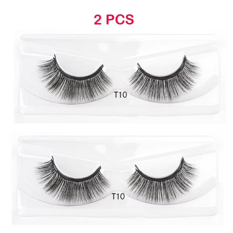 Magnetic 3D Mink Eyelashes with Long-Lasting Eyeliner - Handmade Short False Lash Makeup Tools