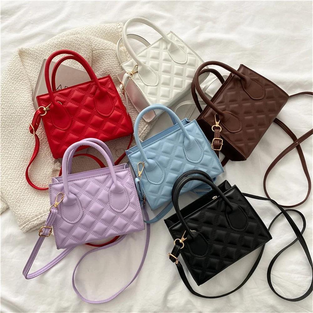 Chic Solid Color PU Leather Crossbody Bag for Women - Stylish Casual Handbag & Clutch