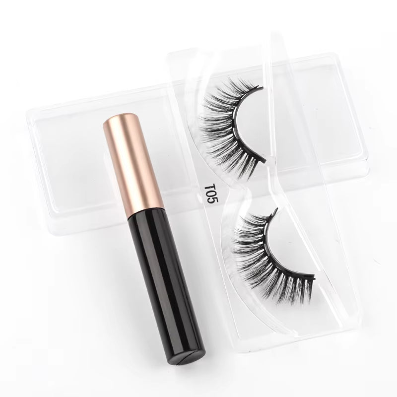 Magnetic 3D Mink Eyelashes with Long-Lasting Eyeliner - Handmade Short False Lash Makeup Tools