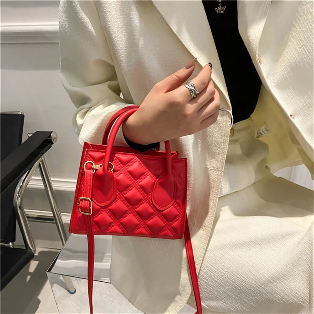 Chic Solid Color PU Leather Crossbody Bag for Women - Stylish Casual Handbag & Clutch