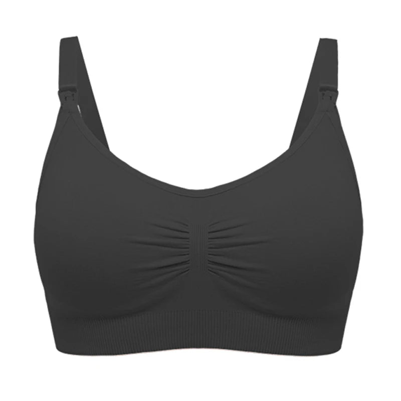 Comfortable Plus Size Nursing Bra - Breathable Seamless Maternity Underwear with Push-Up Support for Breastfeeding Moms