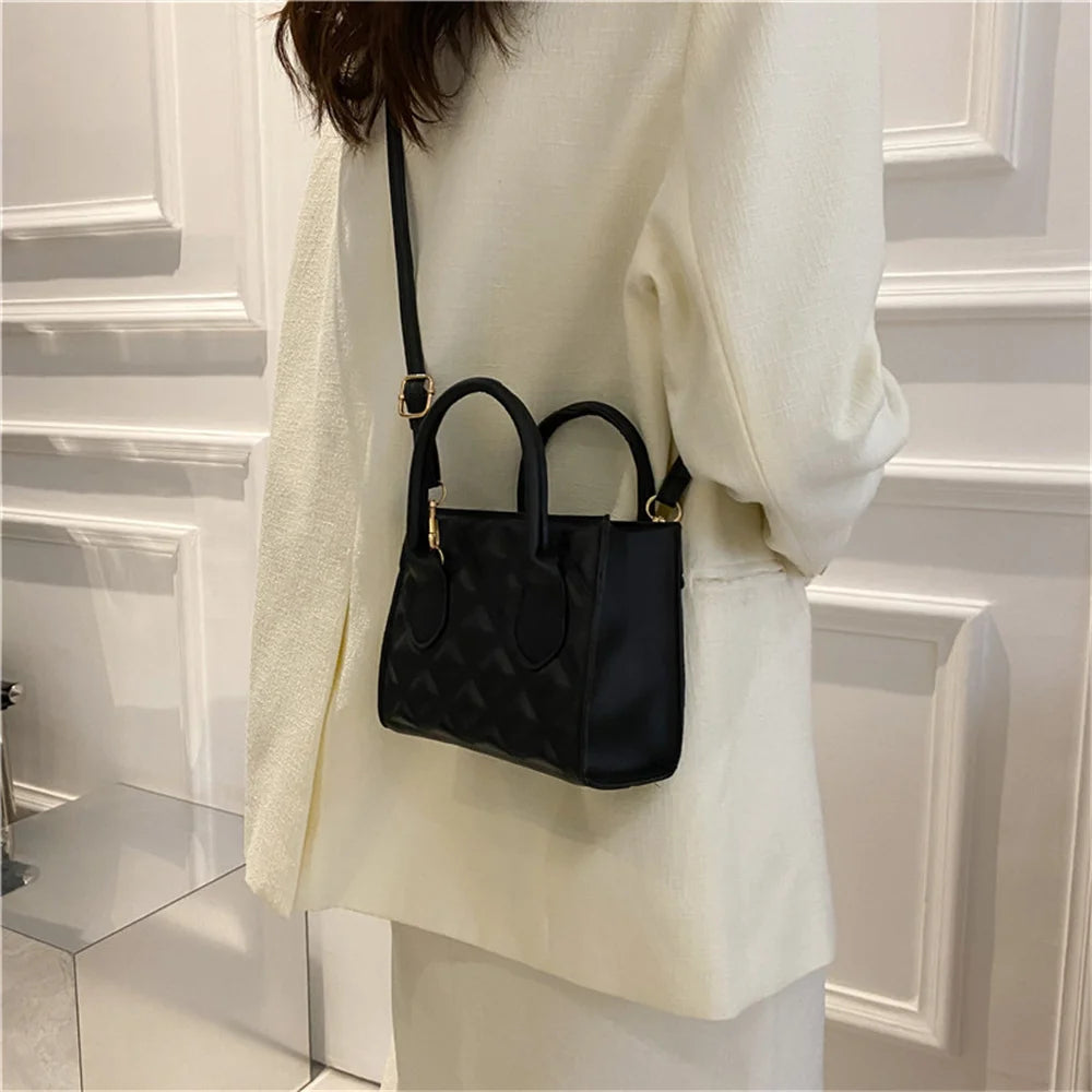 Chic Solid Color PU Leather Crossbody Bag for Women - Stylish Casual Handbag & Clutch