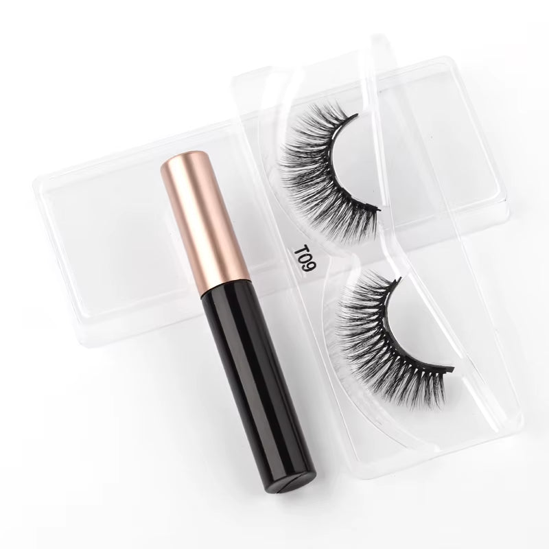 Magnetic 3D Mink Eyelashes with Long-Lasting Eyeliner - Handmade Short False Lash Makeup Tools