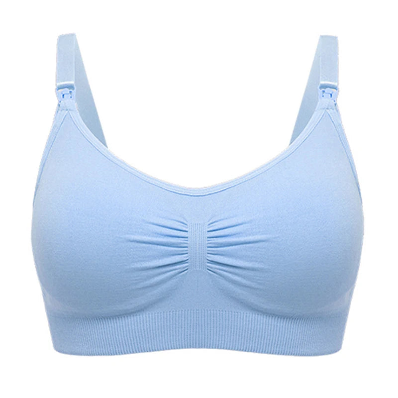 Comfortable Plus Size Nursing Bra - Breathable Seamless Maternity Underwear with Push-Up Support for Breastfeeding Moms