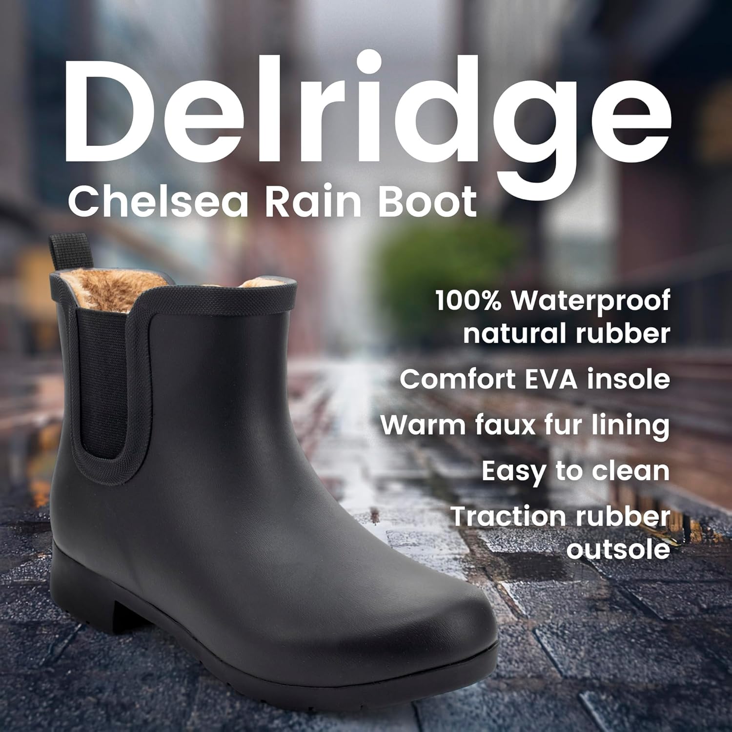 Stylish Women's Waterproof Plush Chelsea Booties for All-Weather Comfort