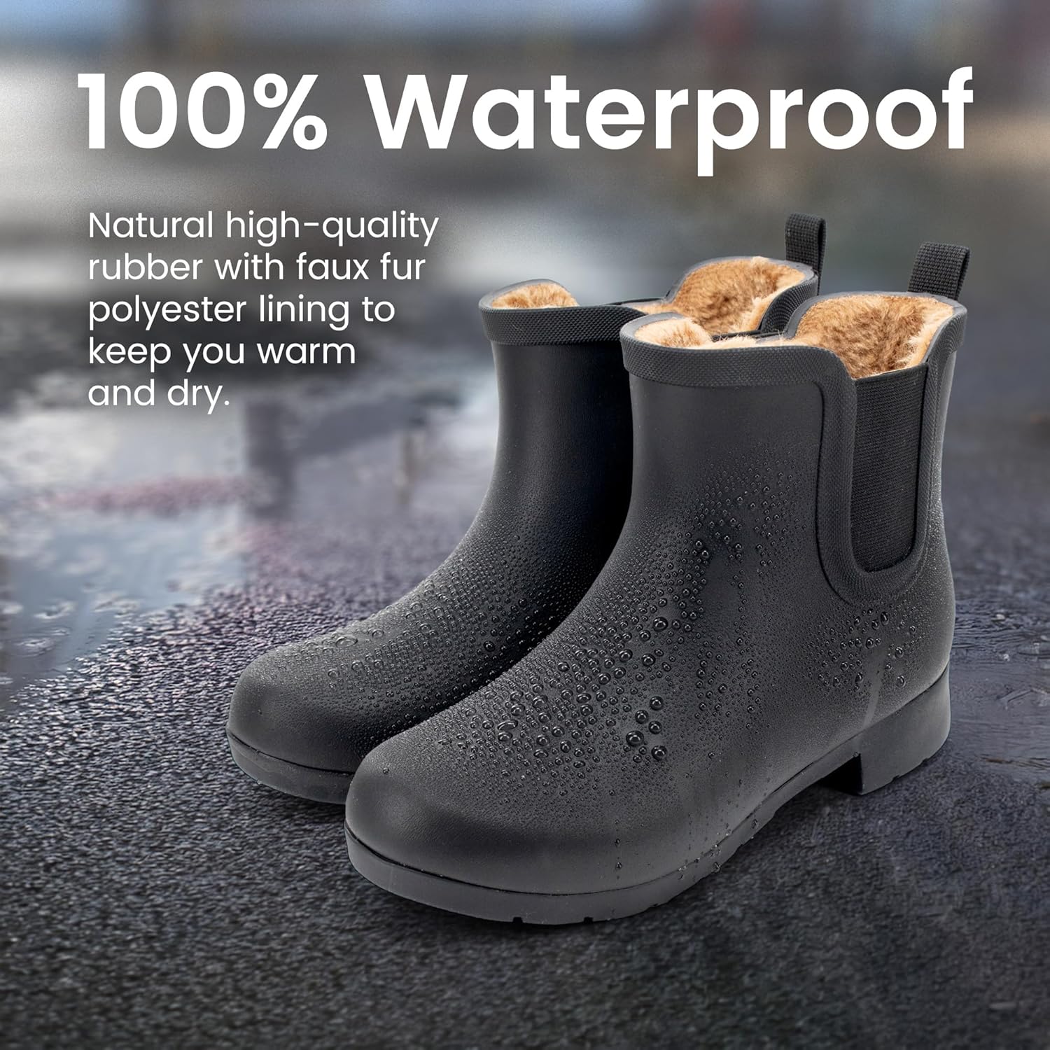 Stylish Women's Waterproof Plush Chelsea Booties for All-Weather Comfort