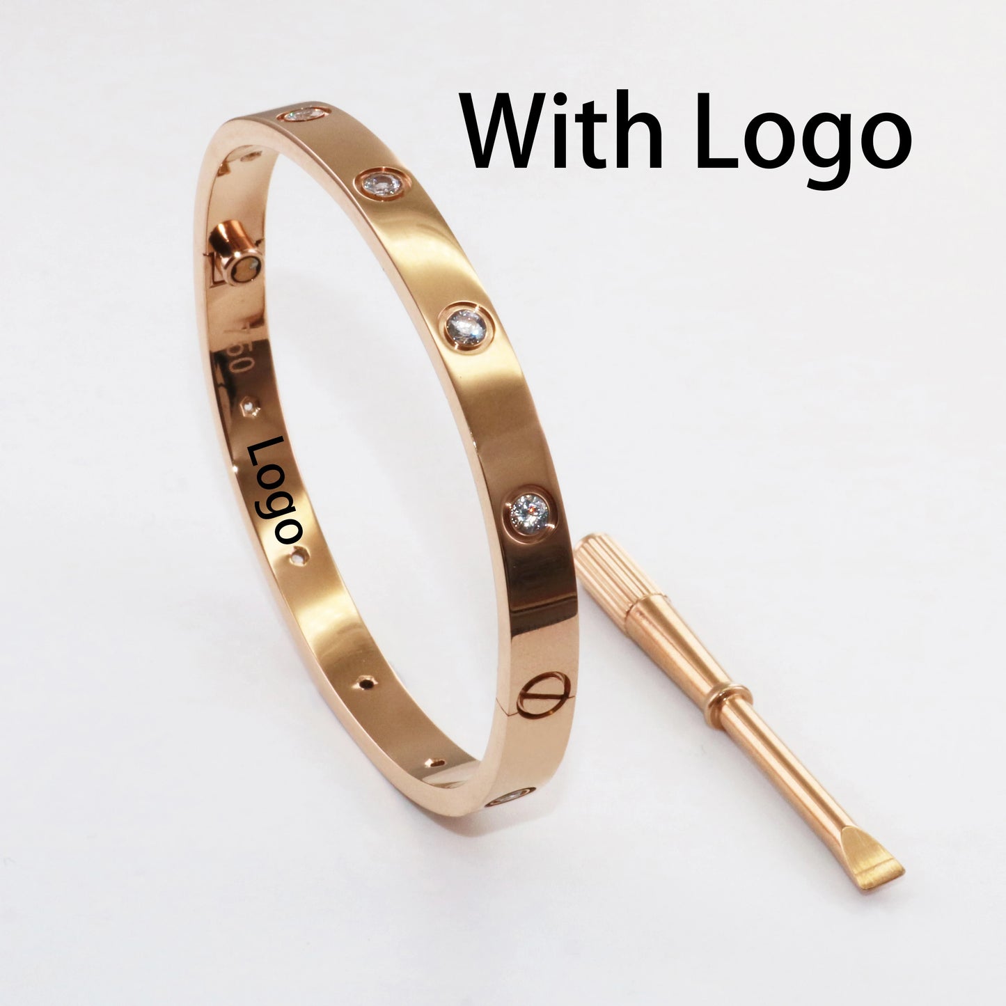 Luxury 18K Gold Plated Screwdriver Love Bangle Bracelet in 316L Stainless Steel for Men and Women - New Arrival