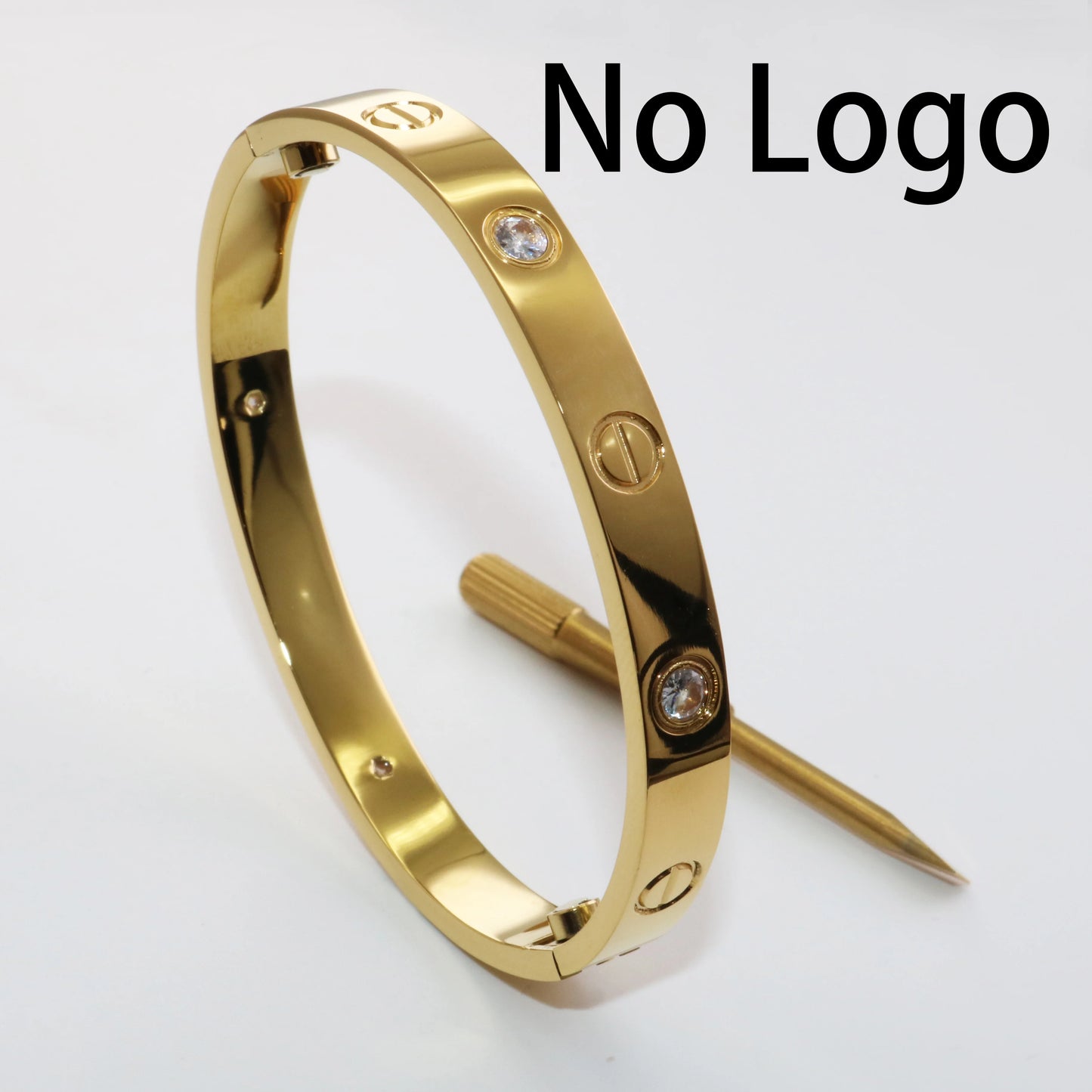 Luxury 18K Gold Plated Screwdriver Love Bangle Bracelet in 316L Stainless Steel for Men and Women - New Arrival