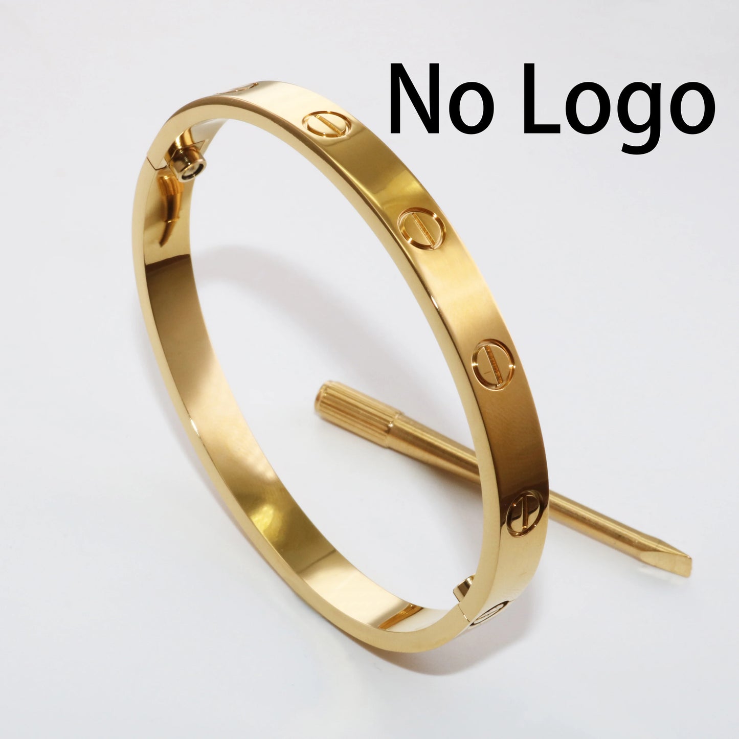 Luxury 18K Gold Plated Screwdriver Love Bangle Bracelet in 316L Stainless Steel for Men and Women - New Arrival