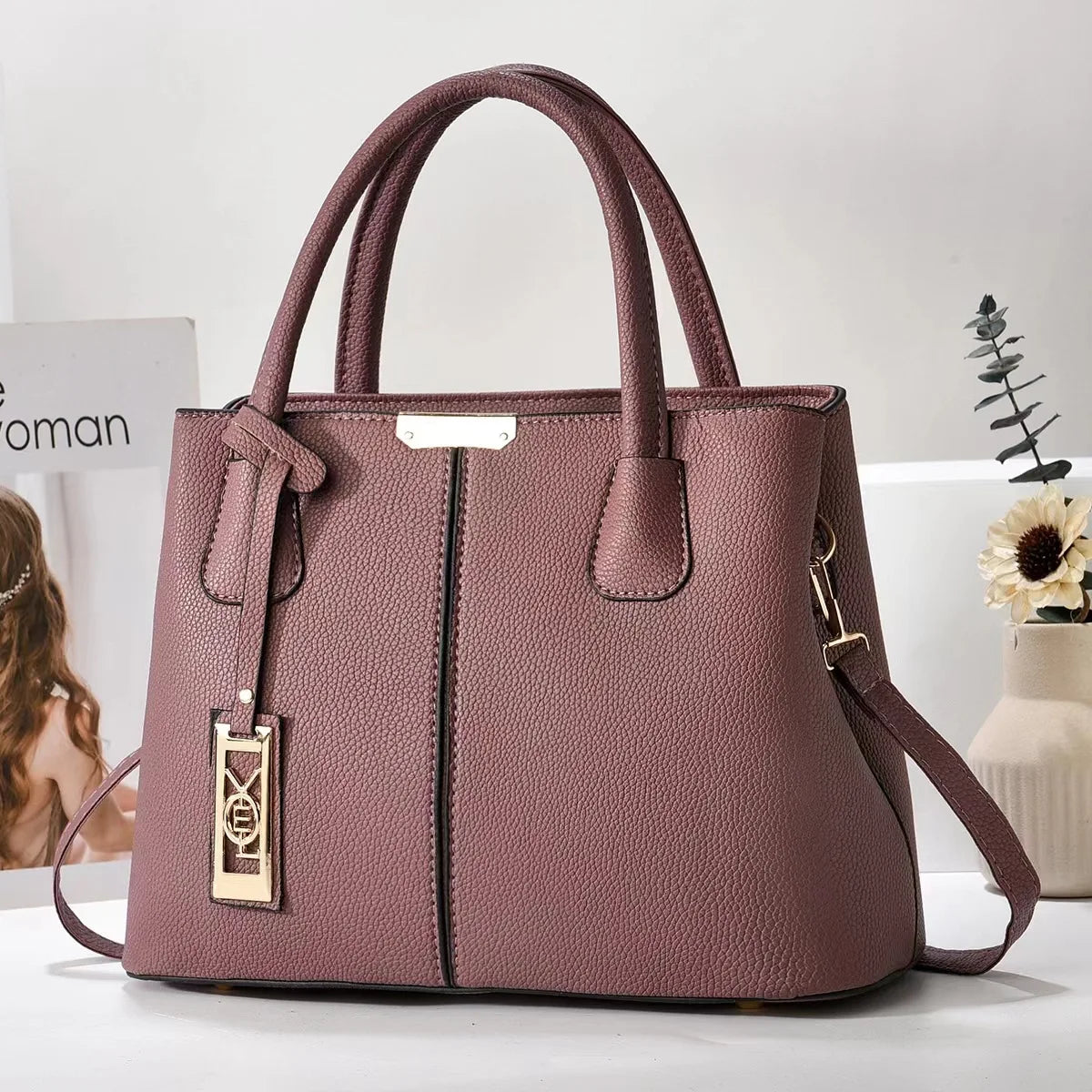 Chic Vintage Large Capacity Shoulder Bag - Stylish PU Leather Handbag for Casual Elegance