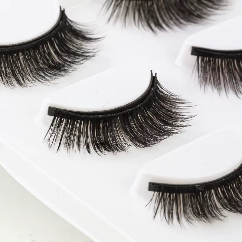 Magnetic 3D Mink Eyelashes with Long-Lasting Eyeliner - Handmade Short False Lash Makeup Tools