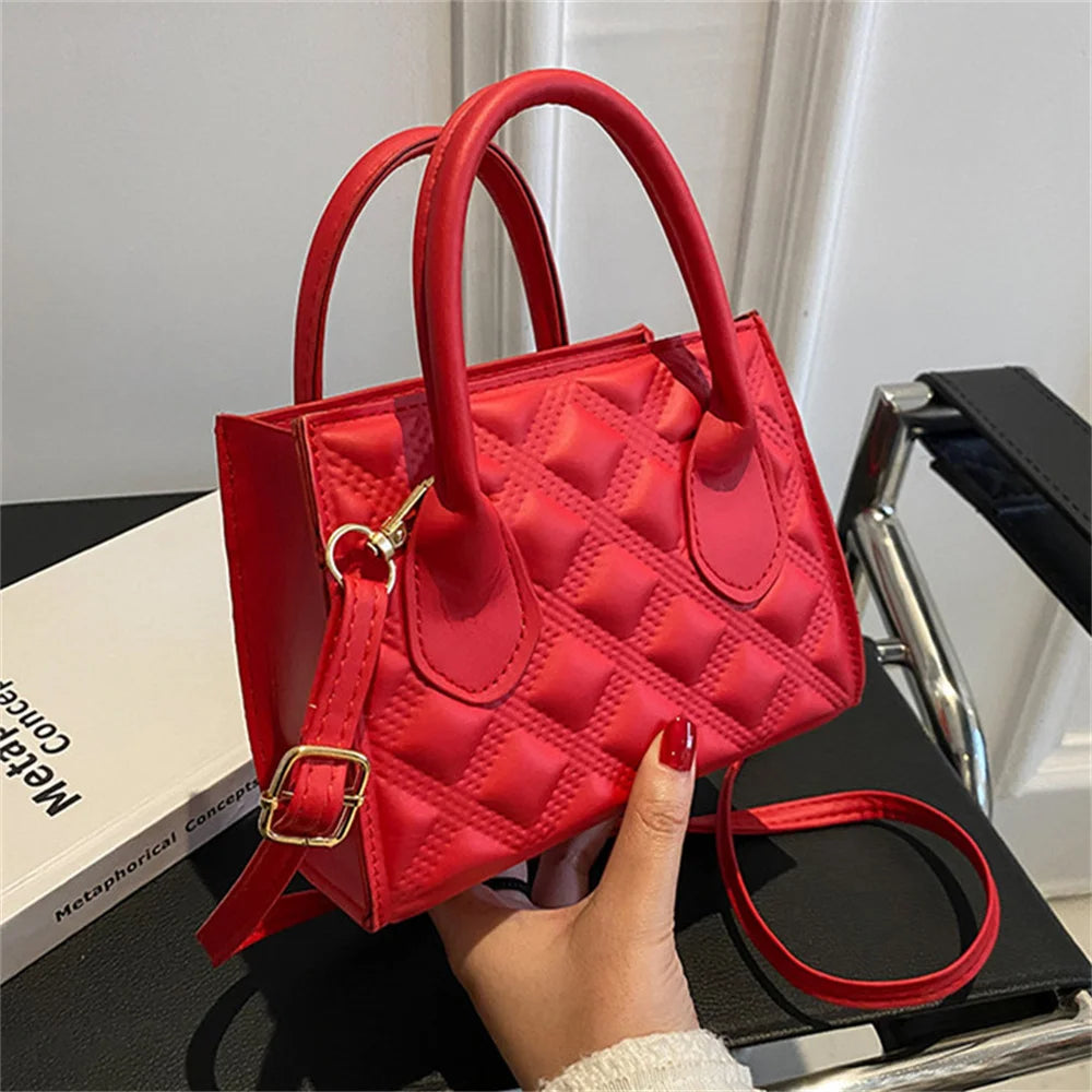 Chic Solid Color PU Leather Crossbody Bag for Women - Stylish Casual Handbag & Clutch