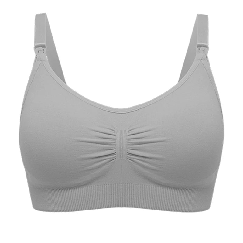 Comfortable Plus Size Nursing Bra - Breathable Seamless Maternity Underwear with Push-Up Support for Breastfeeding Moms