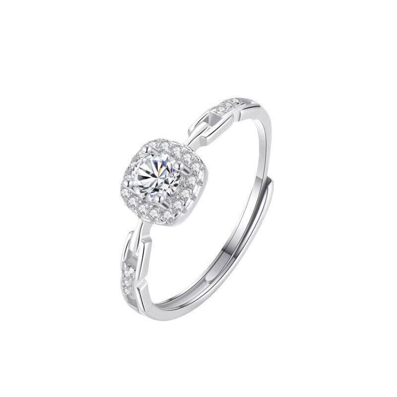 Elegant Silver Crystal Ring for Women - Perfect for Weddings and Parties